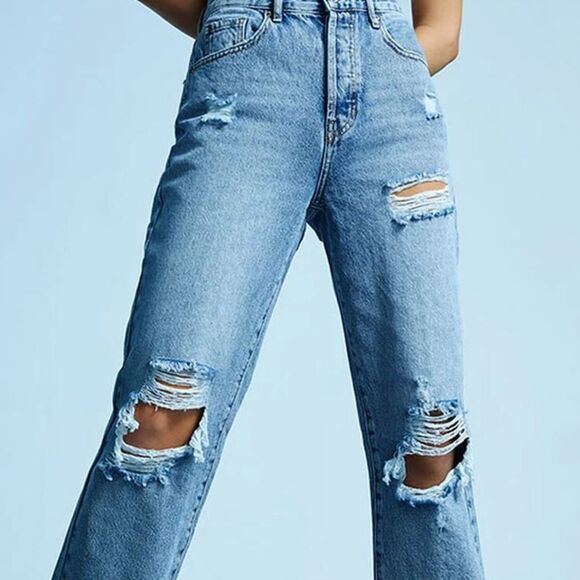 PACSUN JEANS FOR WOMEN THE “DAD JEAN” ARE EDGY & COOL IN MEDIUM BLUE SIZE 26 NWT - Picture 2 of 11